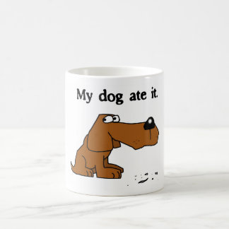 De Café "Meu cão comeu-o" caneca