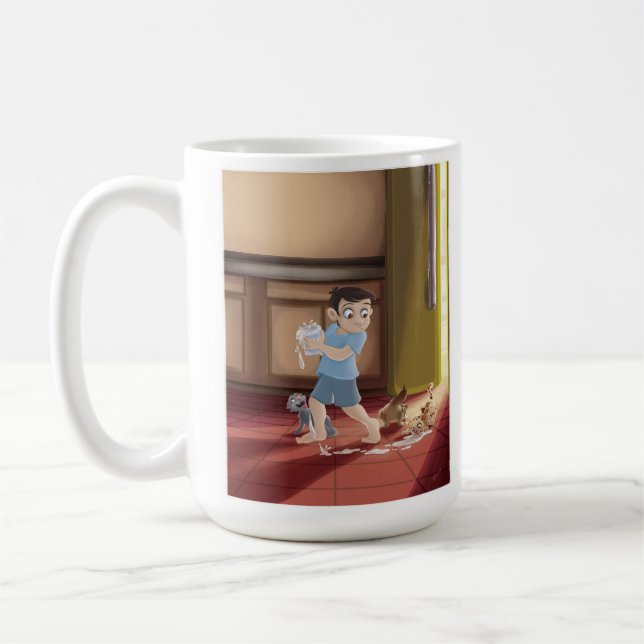 De Café "Meu copo transborda" grande caneca (Esquerda)