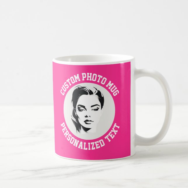 De Café Meu Rosto em uma Caneca Personalizada MORANGO ROSA (Direita)