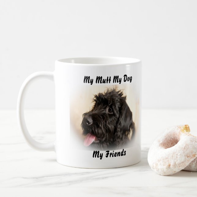 De Café Meu Vira-Lata Minha Caneca Meus Amigos. (Com Donut)