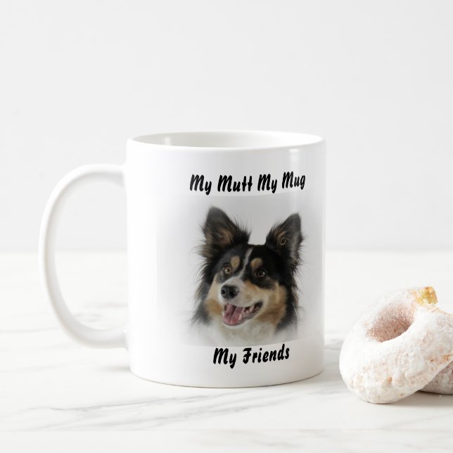De Café Meu Vira-Lata Minha Caneca Meus Amigos. (Com Donut)