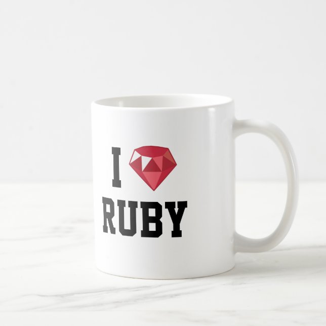 De Café Mim caneca do geek do rubi do coração (Direita)