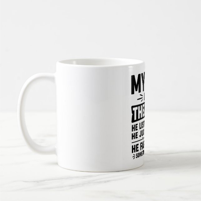 De Café Minha Cadela É Minha Terapeuta Caneca | Humor Dive (Esquerda)