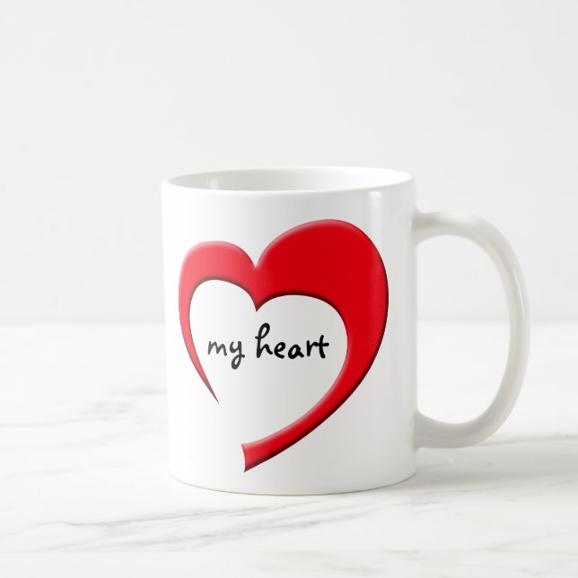 De Café Minha caneca do coração II (vermelha) (Direita)