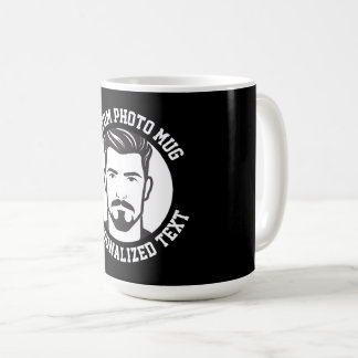 De Café Minha Face em uma Caneca Combinada Preta Personali
