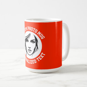 De Café Minha Face em uma Caneca Grande VERMELHA BRILHANTE