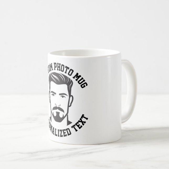 De Café Minha Face em uma Caneca Personalizada (Frente Esquerda)