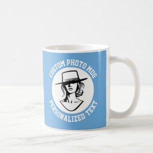 De Café Minha Face em uma Caneca Personalizada AZUL PÓ