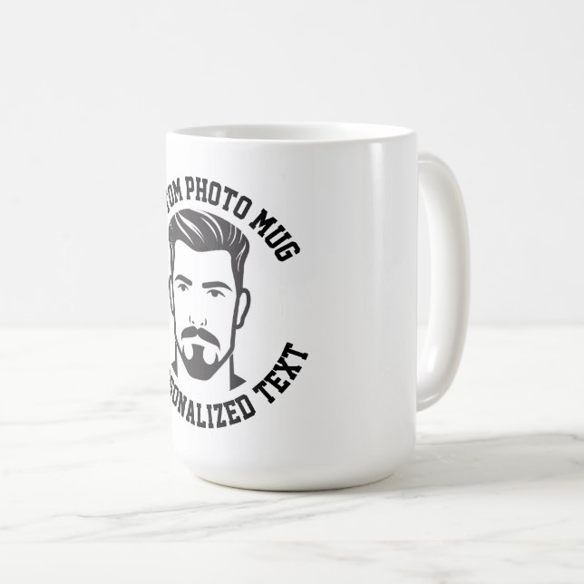 De Café Minha Face em uma Caneca Personalizada Grande (Frente Esquerda)