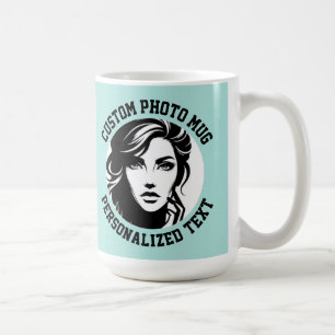 De Café Minha Face em uma Caneca Personalizada Grande TURQ