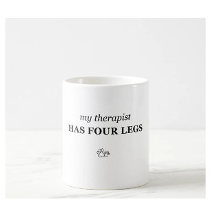De Café Minha Terapeuta Tem Quatro Pernas Caneca Engraçada