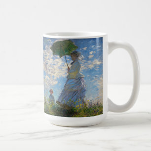 De Café Monet a mulher do passeio com uma caneca do
