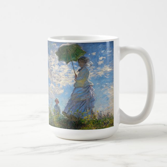 De Café Monet a mulher do passeio com uma caneca do (Direita)