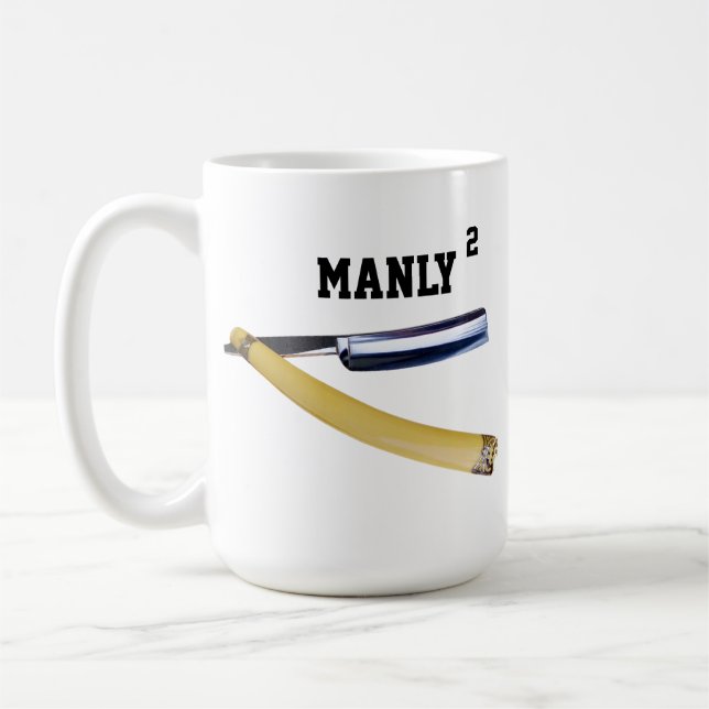 DE CAFÉ MONOGRAMED ESQUADRADO VIRIL QUE BARBEIA A CANECA (Esquerda)
