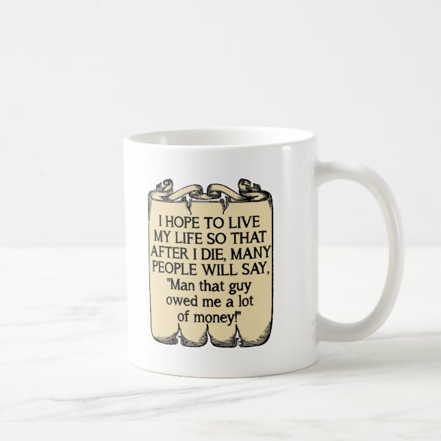 De Café Morra e Deva Dinheiro Caneca Divertida (Direita)