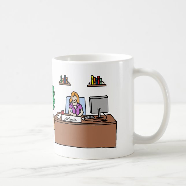 De Café Mulher no escritório - caneca personalizada dos (Direita)