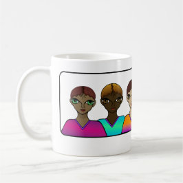 De Café Mulheres Alinhadas. Caneca