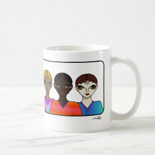 De Café Mulheres Alinhadas. Caneca
