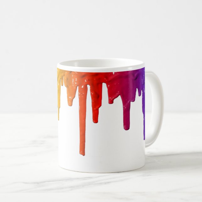 De Café MyPride365 - Caneca do gotejamento da pintura do (Frente Esquerda)