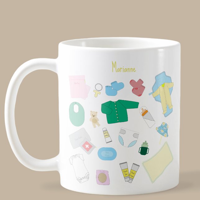 De Café Não Esqueça as Coisas do Bebê Para a Caneca da Bol (Baby Stuff Mug)