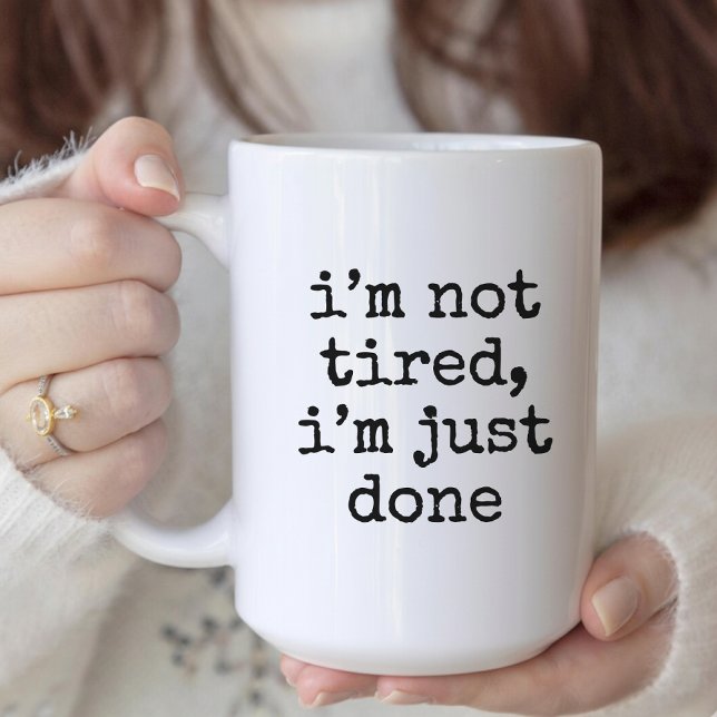 De Café Não estou cansada, eu só terminei caneca engraçada (i’m not tired, i’m just done funny mug gift for her, him, mom, dad, best friend or coworkers)