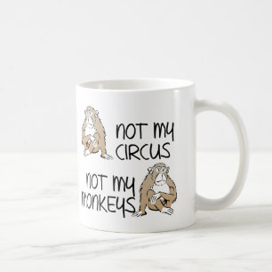 De Café Não minha circo ou caneca engraçada dos macacos