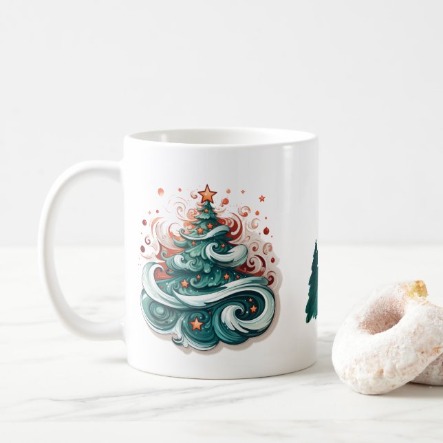 De Café Natal, Ano Novo, Caneca Clássica, 330 ml (Com Donut)