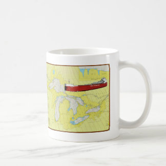 De Café Navio CSL Niagra dos grandes lagos em uma caneca e