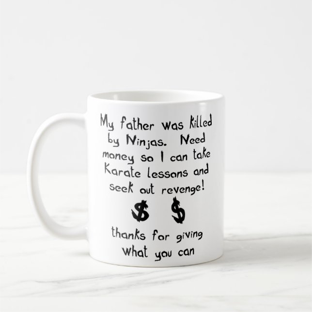 De Café Ninjas Mataram Meu Pai Caneca Engraçada Humor (Esquerda)