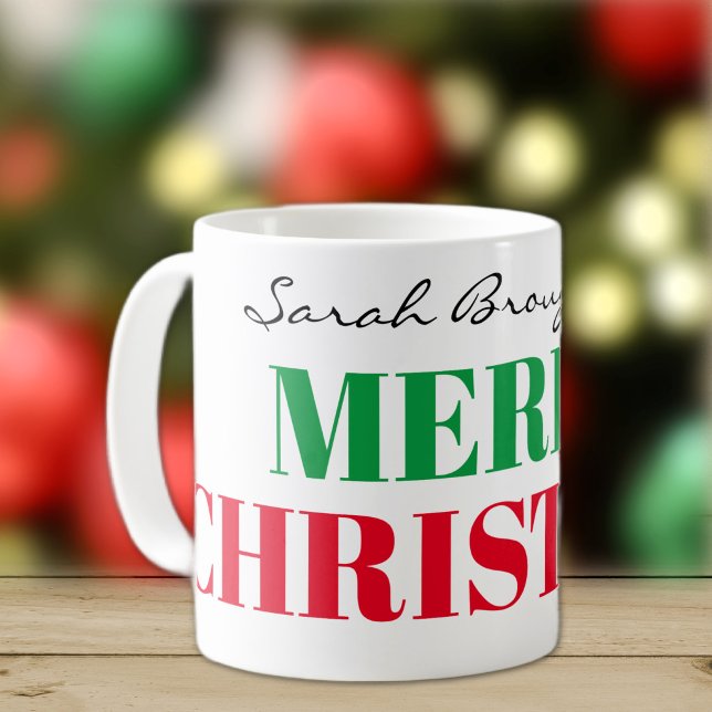 De Café Nome no Grande Natal Alegre Caneca Clássica 325ml (Criador carregado)
