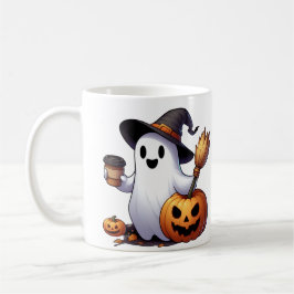 De Café Nome personalizado caneca fantasma do Halloween