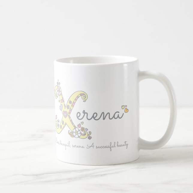 De Café Nome Xerena que significa caneca X monograma decor (Direita)