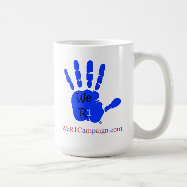 De Café Nós (mão azul) caneca R1 (Direita)