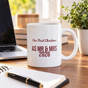 De Café Nossa Primeira Natal como Sr e Sra 2026 Caneca Div
