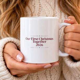 De Café Nossa Primeira Natal Juntos 2026 Caneca Divertida