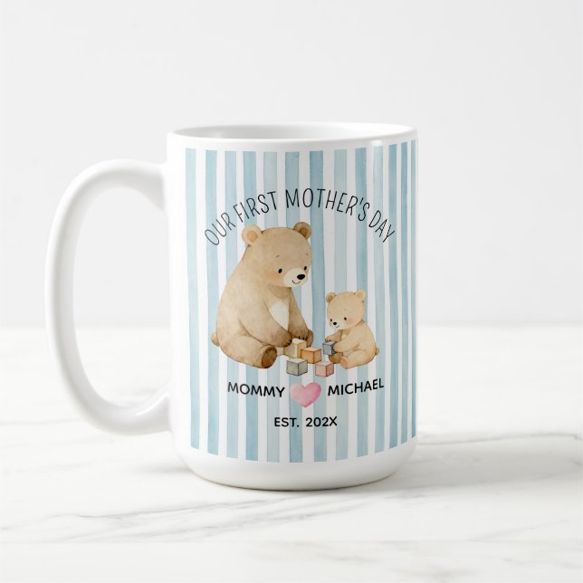 De Café Nosso Primeiro Dia das Mães Caneca Mamãe e Ursinho (Esquerda)