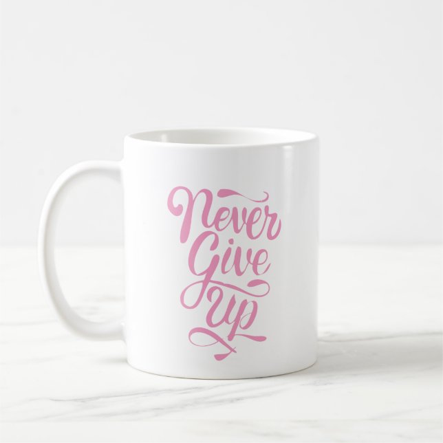 De Café "Nunca dê acima" a caneca da indicação da (Esquerda)