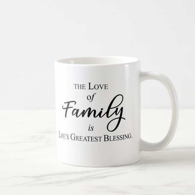 De Café O amor da família é caneca da bênção da vida a (Direita)