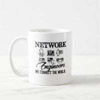 O engenheiro da rede conecta a caneca do mundo