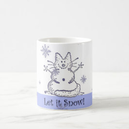 De Café O gato da neve deixou-o nevar caneca