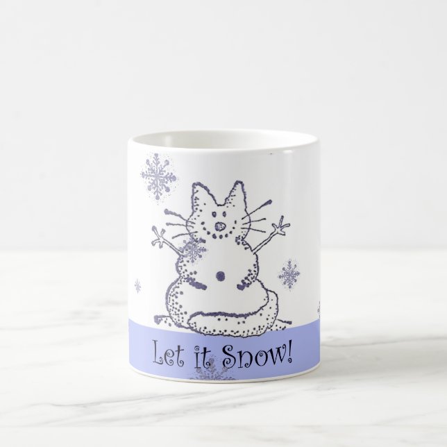 De Café O gato da neve deixou-o nevar caneca (Centro)