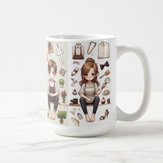De Café O homem, a mulher. 1 caneca (Direita)