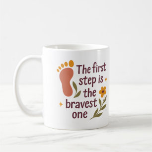De Café O primeiro passo é o mais corajoso - Caneca