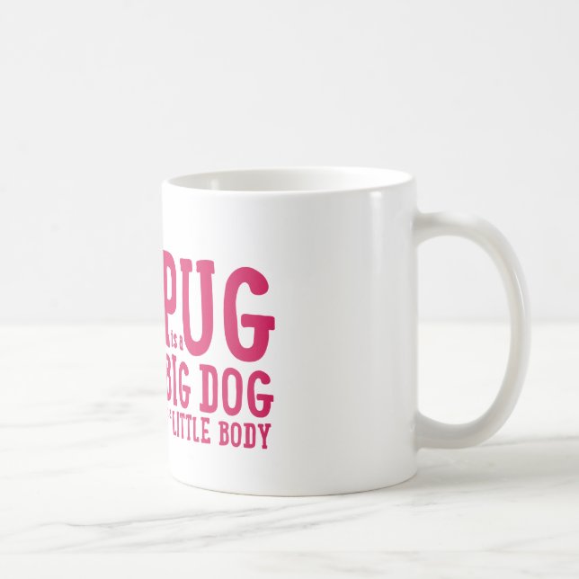 De Café O Pug é cão grande, caneca pequena do Pug da jovem (Direita)