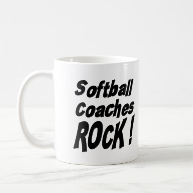 De Café O softball treina a rocha! Caneca (Esquerda)