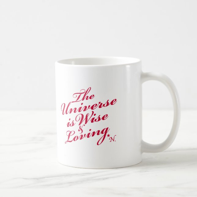 De Café O universo é caneca branca clássica sábia e Loving (Direita)