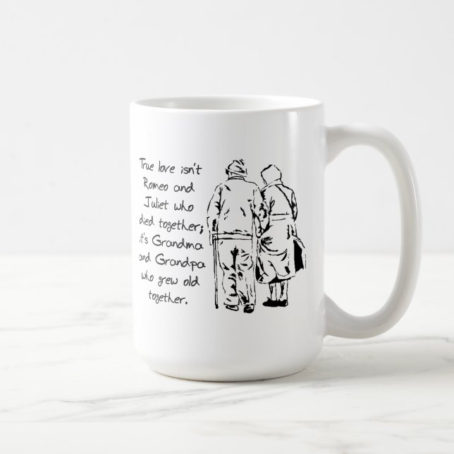 De Café O Verdadeiro Amor Fica Velho Caneca Romântica Dive (Direita)