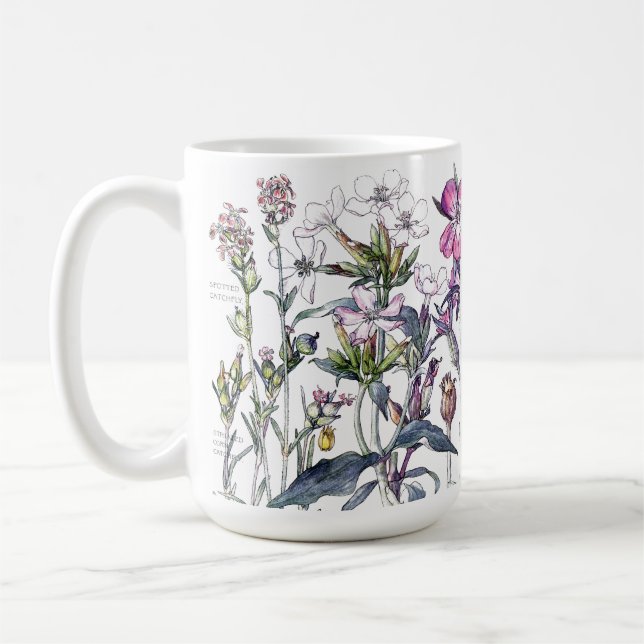 De Café O vintage Impatiens floresce a caneca dos (Esquerda)