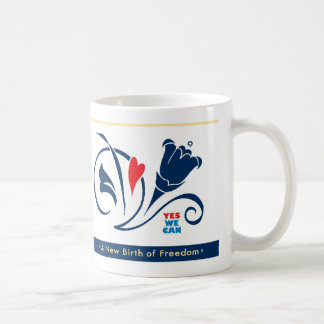 De Café Obama - SIM NÓS PODEMOS, caneca das flores 1-20-09