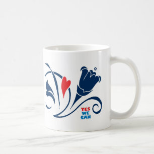 De Café Obama - Sim, Podemos, Caneca Amor Floresce, clássi